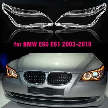 1PCS o Farol do Carro da Lente de Vidro Lampcover Cobrir o Abajur Brilhante Shell produto Apto para BMW E60 E61 525i 530i 545i 550i 2003-2010