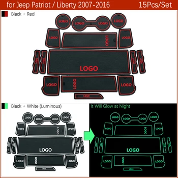Para Jeep Patriot Liberdade De 2007~2016 Borracha Anti-derrapante Tapete de Porta Groove Copa do Pad Portão de Fenda de Montanha-russa Acessórios 2008 2009 2010 2011