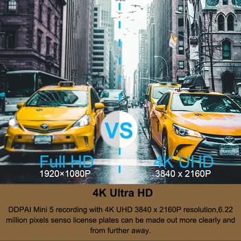 Origina DDPAI Traço Cam Mini5 UHD DVR de Carro Android Câmera 4K Construir wi-Fi GPS 24H Estacionamento 2160P Auto Drive de Vídeo do Veículo Recroder