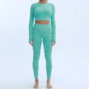 Nepoagym Mulheres Novas Cores de Camuflagem Perfeita Long Sleeve Top de Cultura Elástico das Mulheres Atlético Camisas de Treino de Yoga
