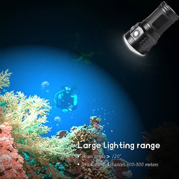 7000LM COB LED Lanterna de Mergulho Luz da Tocha do Mergulho do Scuba, Ultra Brilhante 500M Impermeável Fotografia Branco Azul Vermelho Lâmpada