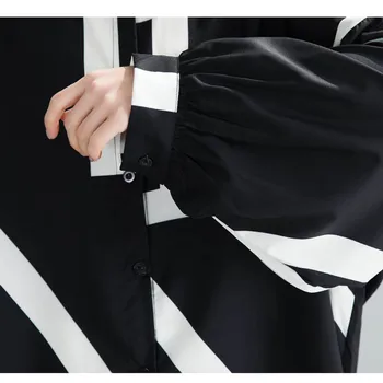 2020 Verão Nova Mulher Blusa Plus Size Batwing Camisa de Linho Oversize coreano Listrado Senhora do Escritório Tops Túnica Cardigan 4XL 5XL 6XL
