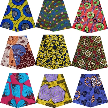 África Ancara Impresso Batik Tecido Verdadeira Cera Desiger de Costura Tissu Para Vestido de Arte DIY Plyester de Alta Qualidade Pagne
