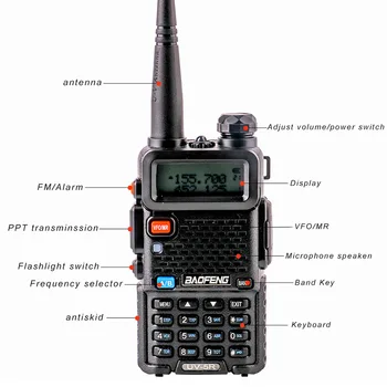 2 pcs BaoFeng UV-5R 8W VHF UHF estações de rádio para 1/4/8W VOX FM Dual Band duas vias de rádio cb presunto transceptor de hf walkie talkie uv5r