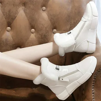 Mulheres Botas Impermeáveis Sapatos De Inverno Mulheres Botas De Neve De Plataforma Manter Aquecido Tornozelo Botas Com Pêlo Grosso Saltos De Botas Mujer 2020