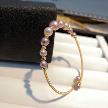 SINZRY NOVO artesanal de ouro cor natural de pérola de água doce da moda punho pulseiras para mulheres