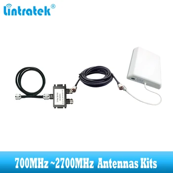 Lintratek 700-2700MHz adicionais kit de antena contians 2 vias Divisor + cabo + antena terno para GSM 2G 3G 4G celular amplificador