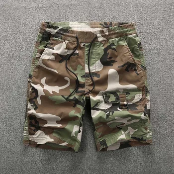 Moda de Camuflagem Shorts de Algodão de Homens Casual SLIM Reta Boardshorts Militar do Exército Tático Carga Shorts de Verão, Roupas de Homem