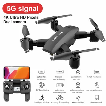 Quadcopter Rc Drone Com Câmera HD 4K GPS 5G FPV Wifi, Câmera Dupla HD 1080P Amplo ângulo de Giro de 360 Graus Rc brinquedos para Criança