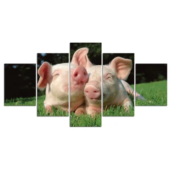 Cartaz de Impressão de Tela de Pintura Animal porco Foto de Decoração de Casa Moderna Arte de Parede Quadro