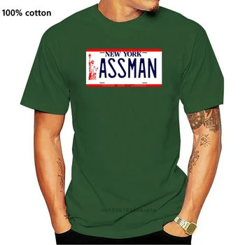 Camisa De Algodão De Verão, Estilo Cool Curto De Manga Curta T-Shirt Seinfeld Assman Nyc Placa De Adultos Moda Verão T-Shirt