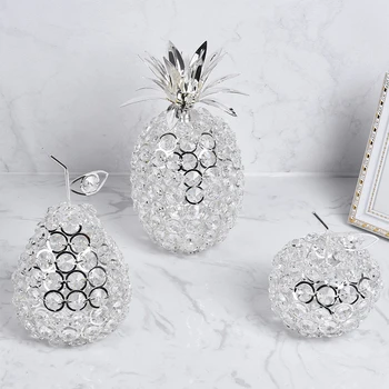 A Europa Cristal Da Apple De Pêra E Abacaxi Artesanato Criativo Frutas Em Miniatura, Bonecos De Mesa, Enfeites De Decoração Para Casa Acessórios