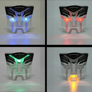 2020 Carro 3D de LED de Luz para Transformers autobot Emblema Emblema Grade Acessórios Adesivo Decalque