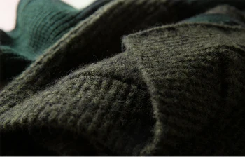 Mulheres Solto Verde De Lã E Mohair Vintage Suéter De Outono Inverno De Manga Longa, Decote Em V Duplo Bolsos Do Casaco Oversize