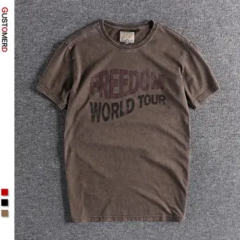 GustOmerD 2020 Novas Verão T-shirt dos Homens Retro Fino de Impressão de T-shirt Mens Casual, Gola Redonda, Manga Curta Camiseta de Homens Vestuário