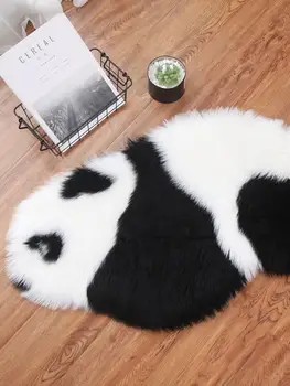 Casa de Animais dos desenhos animados de Tapete Bonito Panda Macio Crianças Jogar Tapete de tirar a Foto Prop Peludo de Lã da Almofada do Assento Fofo Tapetes 80*43CM