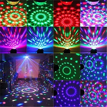 De som Ativado Rotação de Bola de Discoteca Festa de Luzes Estrobo de Luz de 3W RGB LED Luzes da Fase Para o Natal em Casa KTV Natal de Casamento Mostrar