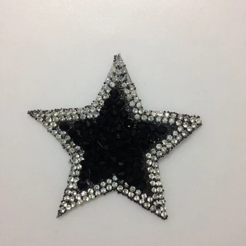 20pcs estrela de Cinco pontas com Paetês bordados roupas patch de ferro na broca patches Saco de sapato adesivo emblema de retalhos