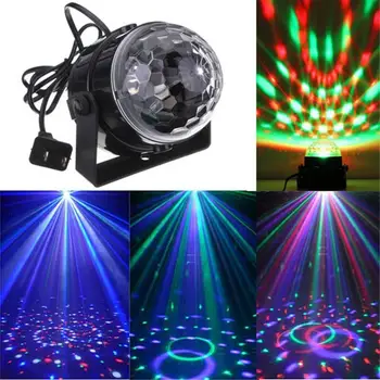 7 Cores do Projetor do Laser Bola de Discoteca Lumiere Som Ativado Festa de Luzes Estrobo de Luz de 3W RGB LED Luzes da Fase Para a Casa de KTV Natal