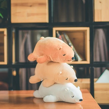40cm Super Macio Urso Polar de Pelúcia Brinquedo de Pelúcia Animais dos desenhos animados de Urso Boneca Dormir Nap Travesseiro de Aniversário, Presentes de Natal para Crianças