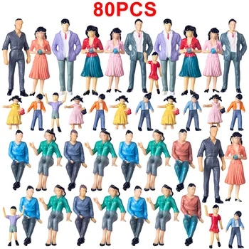 20/40/80pcs 1:25 HO Escala de Figuras em Miniatura de Modelo para estação Ferroviária de Areia Tabela - Colorido (Tipo Aleatório) Modelo de Construção de Kits