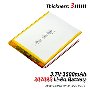 307095 bateria do Li-polímero.3.7 V 3500mah íon de lítio do polímero da bateria do Li-íon da bateria para o pc da tabuleta de 7 polegadas MP3 MP4 GPS