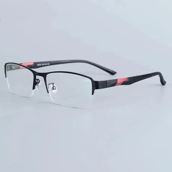 CARTELO Homens de aço inoxidável Prescrição de Óculos Metade Masculina Óculos com Armação Masculina Praça Ultraleve Olho Miopia