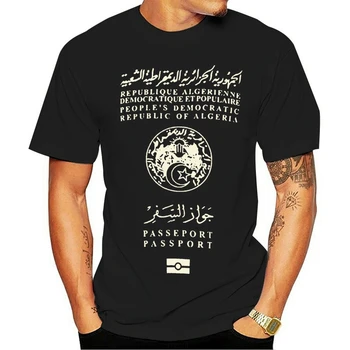 Algerian República Capa De Passaporte T-Shirt Algerie Os Amantes Da Camisa República Da Argélia Patriótica Camisa Argélia Passaporte