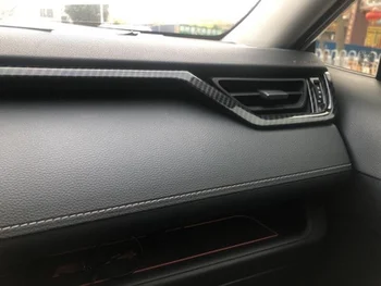 Interior do carro de Fibra de Carbono de Decoração, Acessórios Para Toyota RAV4 2019 2020 Console de Instrumentos de Engrenagem Copo de Água da Tampa de Ventilação de Ar Guarnição