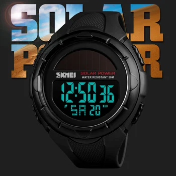 Moda Solar Esportes Relógios de Homens Impermeável Marca SKMEI Digital Militar Relógio a Energia Solar Mens Relógios de pulso Relógio Masculino
