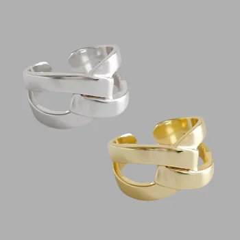 Design Coreano, Prata/Ouro Vintage Bowknot Forma De Anéis Para As Mulheres, Meninas 925 Prata Esterlina