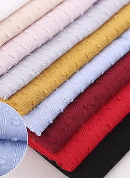 100cm*143 centímetros de Qualidade de Puro Algodão Tecido DIY Macio Vestido de Verão Material: Bolinhas de Jacquard