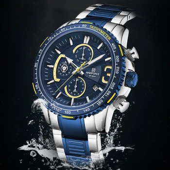 Marca de luxo NAVIFORCE Relógios Mens Casual, Esporte de Quartzo relógio de Pulso dos Homens Militar Impermeável Data de Exibição do Relógio Relógio Masculino