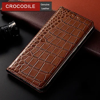 Crocodilo Genuína, bolsa em Couro Para Nokia 1 2 3 5 6 7 8 9 Plus sirocco 2018 Luxo Tampa do Telefone Móvel Casos