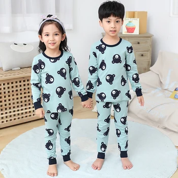 Crianças Meninos roupa de dormir do Bebê Meninas Conjuntos de Vestuário Crianças Algodão Homewear Pijamas para o Menino de Pijamas de Crianças de Dormir 3-14Y Adolescentes Roupas