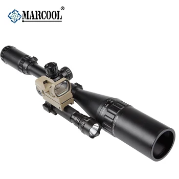 Marcool 4-16x50 AOIRGBL Óptico Objetivo Colimador de Vista Luneta Para Airsoft Armas de Ar comprimido Rifle Âmbito Armas Ponto Vermelho Para a Caça