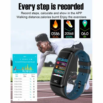 Smart Pulseira V30 Homens Mulheres Relógio de frequência Cardíaca Esporte Banda Pressão Arterial de Fitness Tracker Impermeável de Cor Android IOS Pulseira