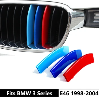 M Cor Esporte Renal Tira Clipe Inserir Guarnições de Adesivos Para BMW série 3 E46 1998-2001 2002-2004 Carro Grelha de Decoração, Acessórios