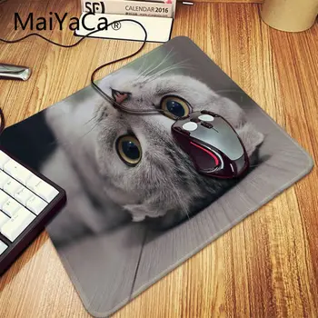 MaiYaCa Legal de Novo Gato de pé de olhos verdes de gato Sob Um Tapete de jogador jogo de tapetes tapete de rato Padrão de Design de Computador Mousemat Gaming Mouse Pad