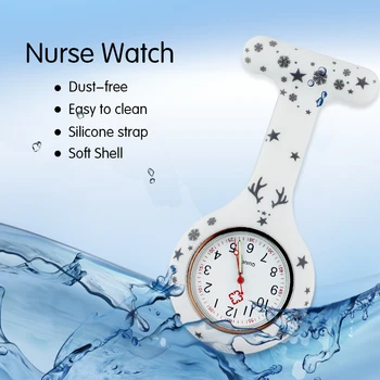 2017 Feliz Natal enfermeira relógio digital em silicone medicinal relógio pingente de quartzo broche médico ver com o clip dropshipping