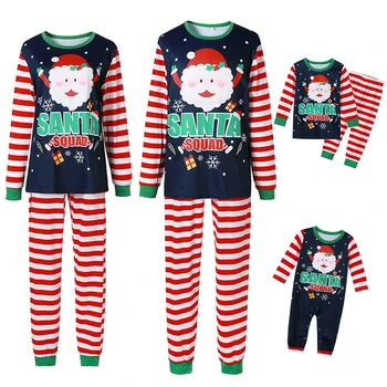 Natal Pijama Familiar Mãe Solta Família Roupa Combinando Pijamas Pai Mãe Combinando Roupas Tops+calças de Roupas de Bebê