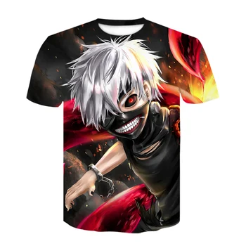Tóquio Ghoul Tees tops Casual T-Shirt 3d camiseta de Anime Homens T-Shirt Engraçada feroz Hip Hop 2020 Japão Mens Roupas, Roupas de Marca