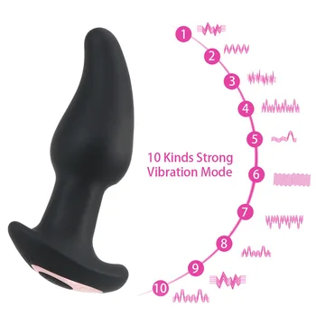 Ânus Vibrador Rotação Esferas de Massagem de Próstata Mulheres G-spot/Estimulação do Clítoris Silicone Brinquedos Sexuais sem Fio, Vibração Anal Butt Plugs