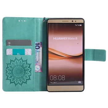 Telefone de luxo de Couro de Girassol Flip Carteira de Silicone Macio da Tampa do Caso Shell Coque Fundas para Huawei Nova Mate 10 Lite Pro 7 8 9