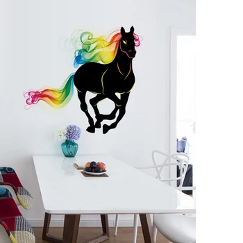 Criativo, Colorido Cavalo de Vinil arte Mural Decalque de Adesivos de Parede, Decoração do Quarto, Decoração de Sala de estar papel de Parede