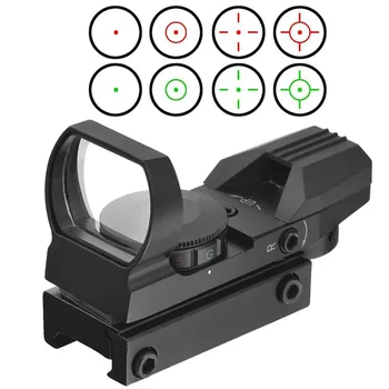 KINSTTA Tático Holográfico 4 Retículo Vermelho Verde do Ponto de Vista de Escopo Com o Monte Para RifleAirsoft 20mm Trilho de Caça CS Batalha