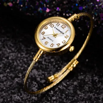 Mulheres De Pequeno Relógio De Ouro Prata Bracelete Pulseira De Luxo, Relógios De Aço Inoxidável Senhoras Quartzo Relógio De Pulso Marca Casual, Vestido De Relógios