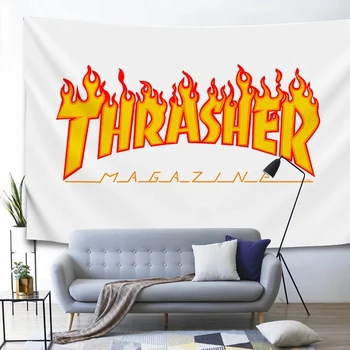 Thrasher Bandeira Tapeçaria Faixa De Skate, Skate, Skate Revista Decoração Home Premium De Qualidade De Material Durável