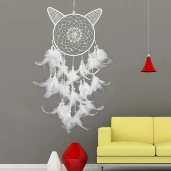 Sonho Net Moda Luminosa Pedra Dreamcatcher Decorações De Natal Dreamcatcher Sinos De Vento Gato Decoração