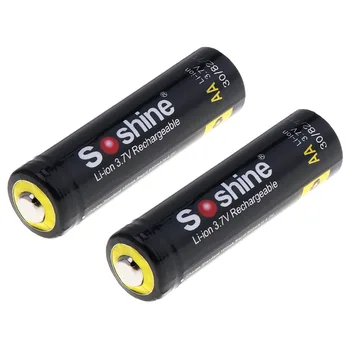 Novo 4pcs Soshine 3,7 V 800mAh 14500 Li-ion Recarregável AA Bateria com Protegida do PWB do DIODO Lanternas Faróis